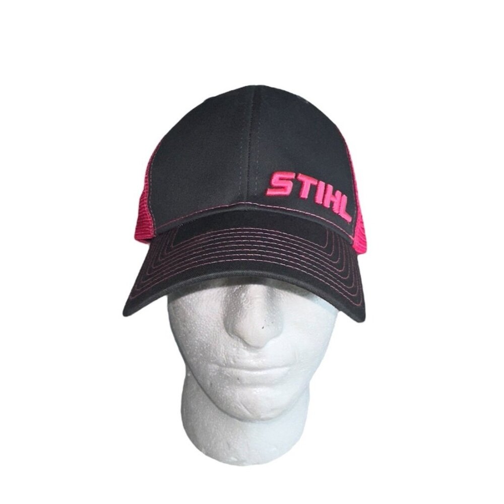 Stihl Womens Mesh SnapBack Trucker Hat Adjustable Gray Pink